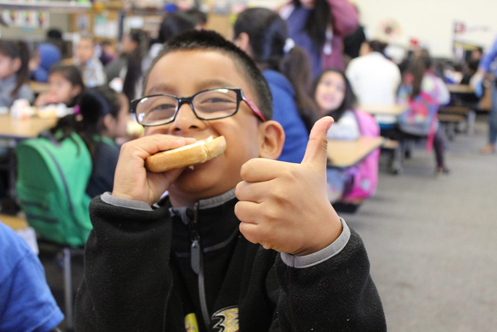 Maryland Elementary student gives thumbs up