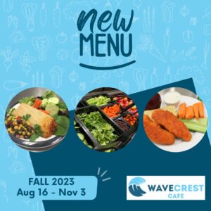 Fall 2023 menu at WaveCrest Cafe