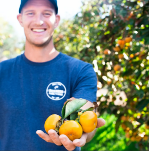 Jim Dickinson of Dickinson Family Farms holding kumquats