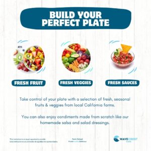 Build your perfect plkate with a selectrion of fresh fruits and vegetables from local California farms