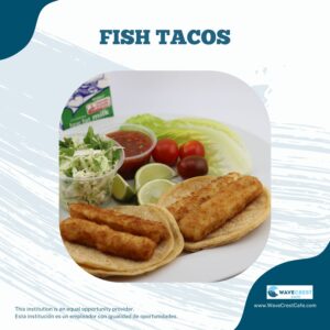 Fish Tacos with fresh fruits and veggies