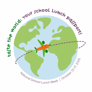 National School Lunch Week 2025 logo in English