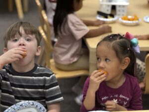 PreK students Harvest of the Month